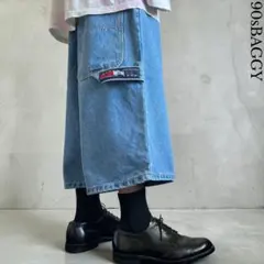 USA製90s極太 HERBN.JEANS バギーデニムペインターショートパンツ