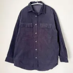 GU gu ジーユー　シャツ　コーデュロイシャツ　コーデュロイ　ネイビー　S