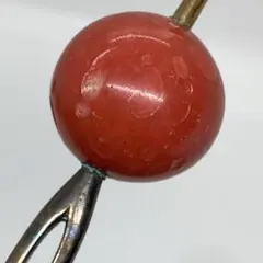 112125　硝子　根掛　珊瑚風　玉　かんざし
