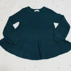 31 Sons de mode ニット セーター 長袖 深緑　ブルーグリーン