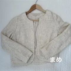 マーキュリーデュオ　ノーカラーツイードジャケット