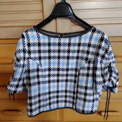 snidel チェック柄 五分袖シャツ