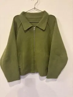 LOWRYS FARM ジップアップ ニットジャケット カーキのサムネイル