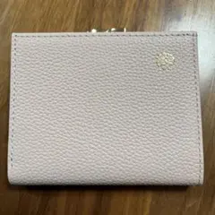 皇居限定　がま口財布　二つ折り財布　薄ピンク レザー