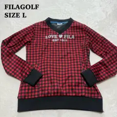 極美品　FILA GOLF 裏起毛 ゴルフウェア プルオーバー　サイドジップ