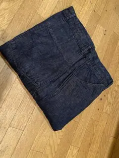 美品UNIQLOワイドストレートデニムジーンズペインターパンツカーゴワーク濃紺