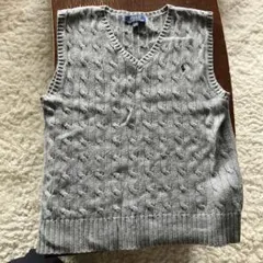 【美品】ラルフローレン　ニットベスト　グレー