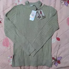 レディースリブニットトップス