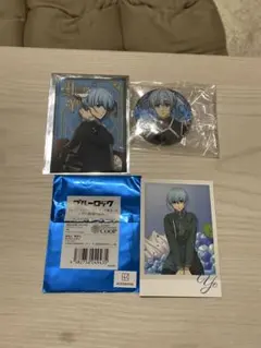 ブルーロック 氷織羊　缶バッジ、トレーディングカードセット