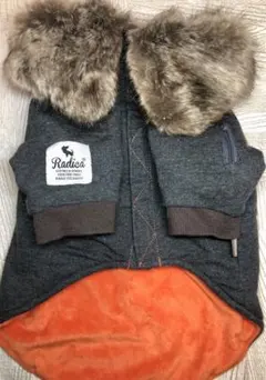 Radica 犬用防寒ジャケット ファー付き ダークグレーのサムネイル