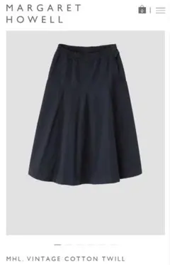 【タグ付新品】マーガレットハウエルMHLプリーツスカートCOTTON TWILL