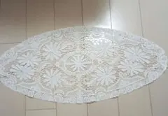 ホワイト レース テーブルクロス 楕円形