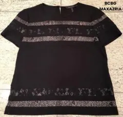 BCBGMAXAZRIA トップス★ブラック★XXS★半袖★レース★レア品