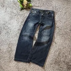 Y2K 00's archive ギャル ローライズ ワイドデニムパンツ刺繍