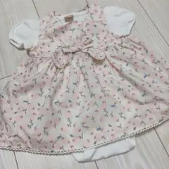 petit main プティマイン 花柄ワンピース ロンパース　80　半袖