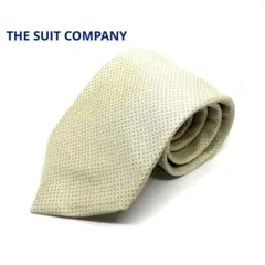 THE SUIT COMPANY ネクタイ　クリーム色　ピン小紋　シルク100%のサムネイル