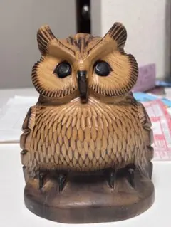木製フクロウ彫刻 約30cm 高 - メルカリ