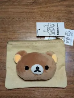 リラックマ フェイスマスコット付きミニフラットポーチ(ショップ限定品)