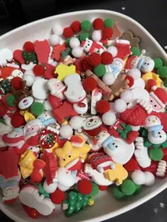 クリスマス デコパーツ カボション 50個 まとめ売り ランダム ミックス