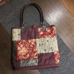 パッチワーク バック 和風 ハンドメイド　ハンドバッグ
