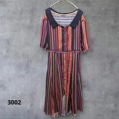 レディアゼル　プリント　レトロ　半袖　アシメトリー　ワンピース　サイズS