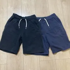 GU ハーフパンツ 130cm~ネイビー・ブラック2枚セット