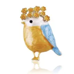 711 小鳥 ブローチ 花冠 鳥モチーフ おしゃれ かわいい