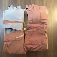 ヨガウェアセット Mサイズ ベージュ・オレンジ 2セット