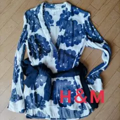 H&M エイチアンドエム　レーヨンシャツ　縦シワ　サイズ36　サイドスリット