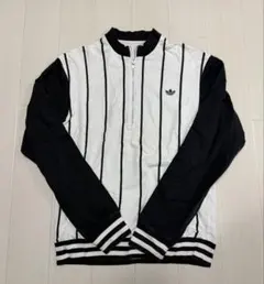 adidas ストライプ ハーフジップジャージ L