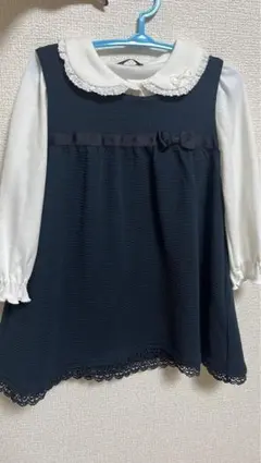 フォーマルワンピース 式服 ワンピース 紺色 冠婚葬祭 女の子