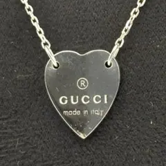 新品級 GUCCI ハート ネックレス シルバー 両面刻印 グッチ 105 - メルカリ