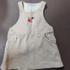 familiar ジャンバースカート 100cm ベージュ