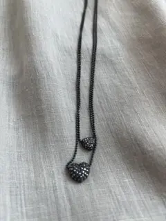 パヴェハート型ダブルチェーンネックレス