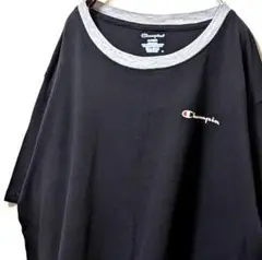 チャンピオン Champion ロゴ Tシャツ ブラック 黒 XL 古着ヘンリー