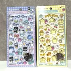 ポムポムプリン&はぴだんぶい　ボンボンドロップシール 2枚セット
