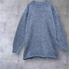 【enjoliver】長袖ニット　セーター　ハイネック　ふわふわ　ブルーF