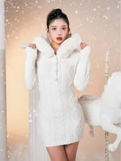 お値下げ中‼️Darich ダーリッチ ケーブルニットミニワンピース ホワイト