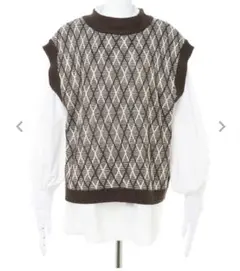 INGNI ベスト＋バンドカラーシャツ　M