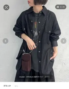 apres jour mignon デニムBIGシャツ ブラック