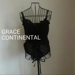 GRACE*フリルキャミソールブラウス*黒*size36グレースコンチネンタルのサムネイル