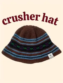 クラッシャーハット　バケットハット　編み物　ビーニー　ニット帽　男女兼用