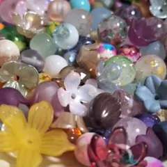 1セットのみ 手染めビーズ ガラスビーズ カラフルさざれ 他 ビーズ