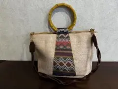 かごバッグ　編み込み