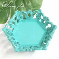 木製 小物入れ トレー　エメランドグリーン ハワイ雑貨 木製皿