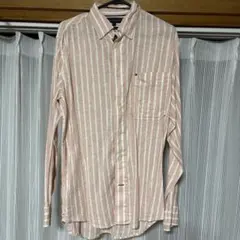 TOMMY HILFIGER ピンクストライプシャツ S