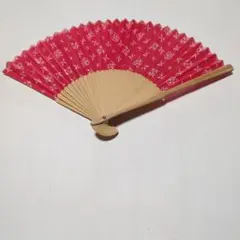 扇子 赤色 和柄 和装小物