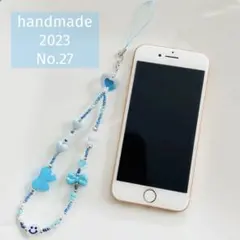 ハンドメイド　スマホストラップ　ハンドストラップ　ビーズストラップ