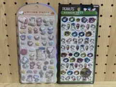 スヌーピー ボンボンドロップシールmini コットンパフィ 2点セット