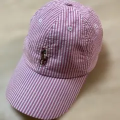 ポロ ラルフローレン シアサッカー ストライプ キャップ